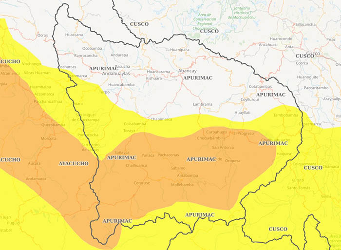 Alerta naranja: del 25 al 27 de febrero continúan precipitaciones pluviales según el Senamhi 
